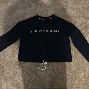 Tommy Hilfiger Navy Crop Top with Red and White Accents